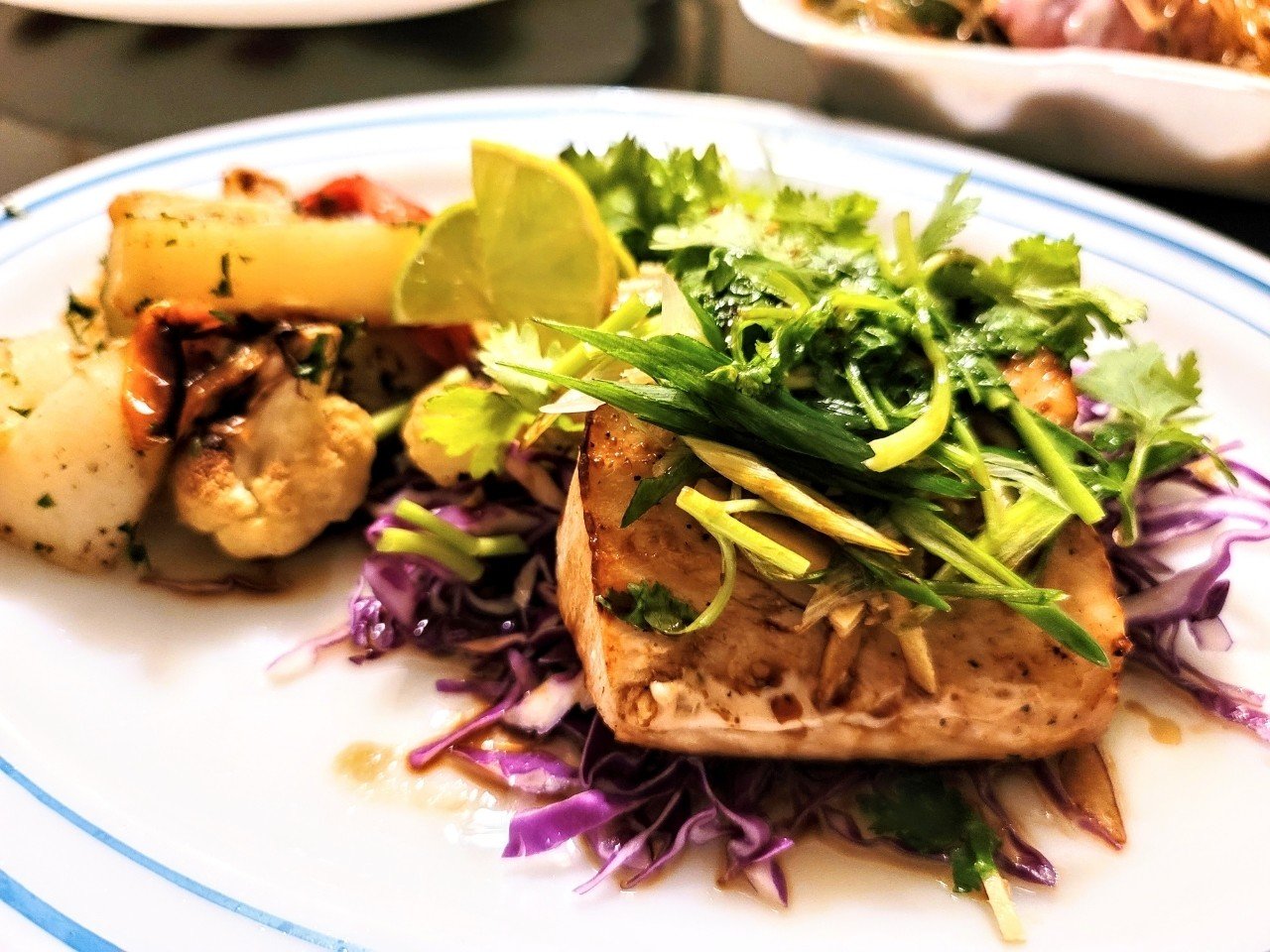 Ewayuri食堂 Grilled Mahi Mahi Roasted Vegetables Ewayuri エバユリ アメリカ ハワイ在住 ブロガー Note