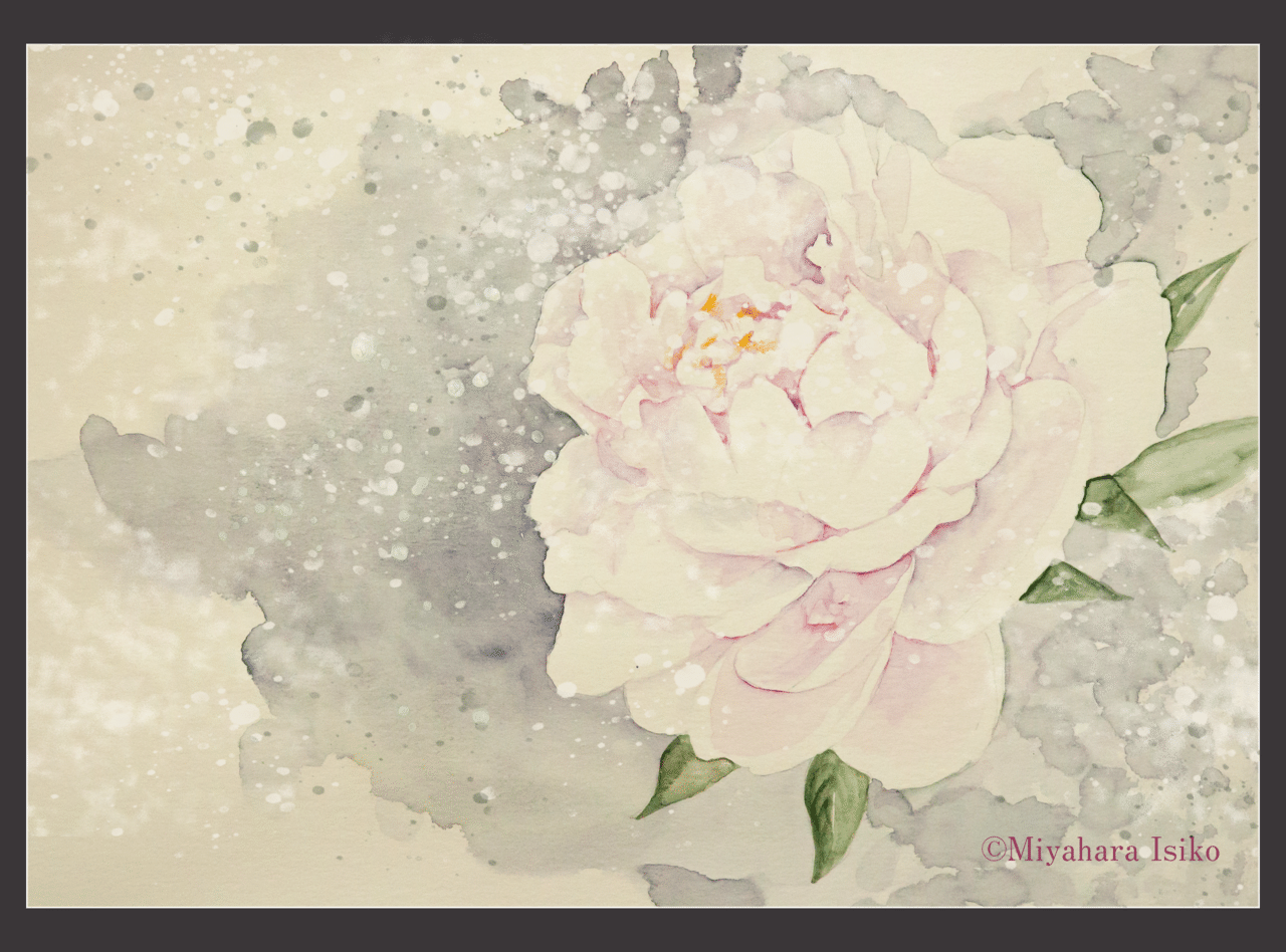 芍薬 水彩で描く Miyaharaisiko Note