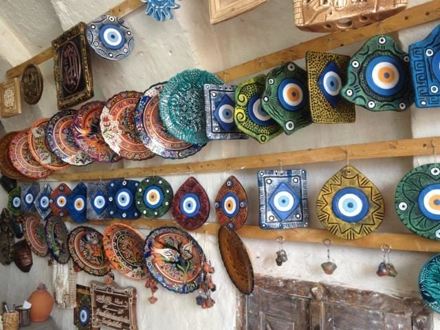 トルコ カッパドキア 飾り皿 直径26cm 陶器の町アヴァノス購入 1998年