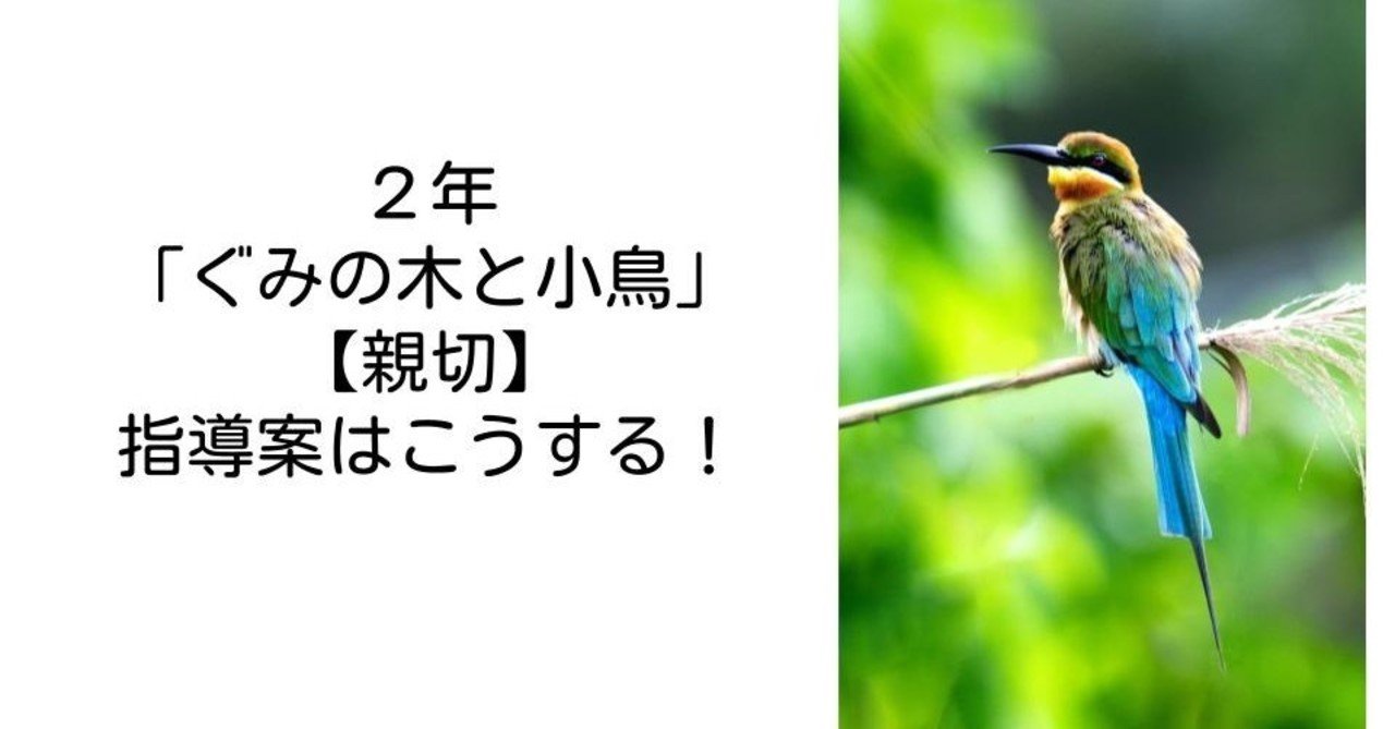 ２年 ぐみの木と小鳥 親切 の指導案はこうする キッシュ 良質教育情報発信 Note
