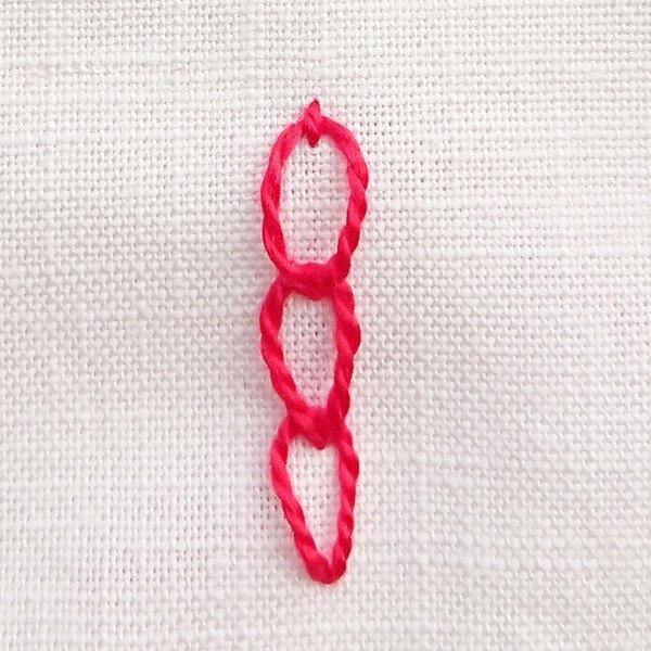 チェーンステッチの刺し方｜あさだじゅんこ(ハコベノハコ)