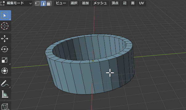 Blender エッジループを一つ飛ばしに選択する Yugaki Note