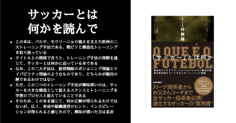 「サッカー」とは何か（林舞輝氏）、を読んで