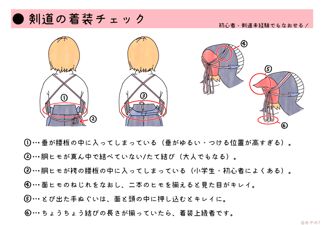 剣道の着装チェック|あやめT