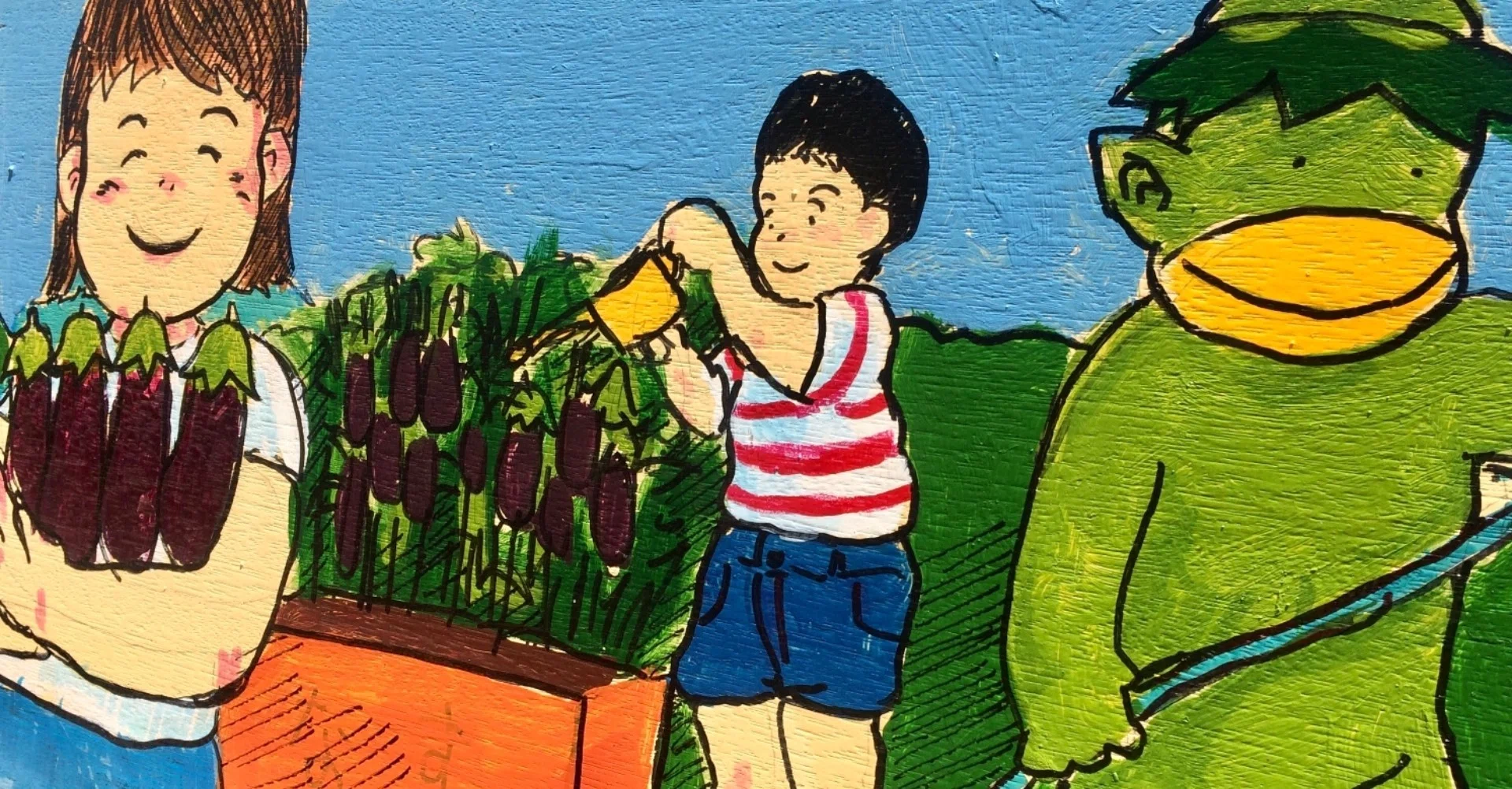 絵画　15年程前に保育園児の時に描いたART 好きな絵を活かせた？思い出。保育園に描く。｜Masa / 英検1級