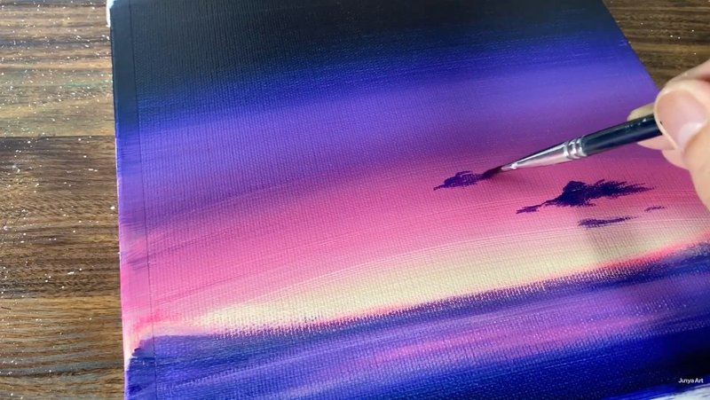 アクリル絵の具で 流星の夜 を描く方法 初心者が簡単に絵を描く方法 Junya Art Note