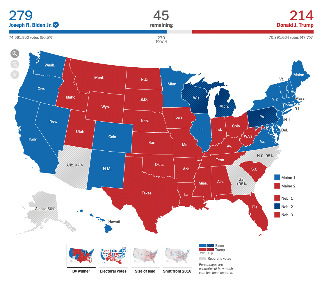 New York Timesがアメリカ大統領選挙で「封印」した地図表現｜荻原 和樹 / Kazuki OGIWARA