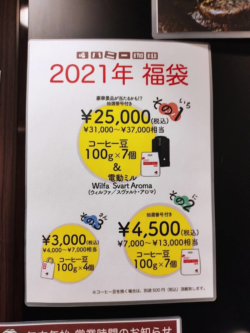 21年版 コーヒーの福袋は天国への入り口 Thingo Tksk Note