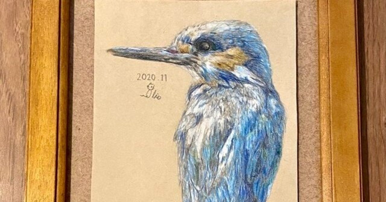 色鉛筆画カワセミの羽の描き方【解説 How to Draw a Kingfisher