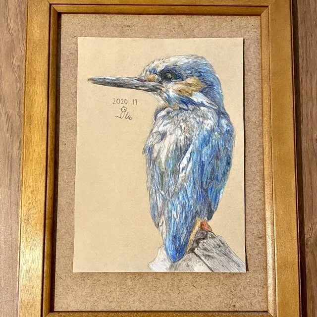 色鉛筆画 イラストレーション原画「アラジンの自由」 色鉛筆画：カワセミ】｜オーリオ（イラストレーター）