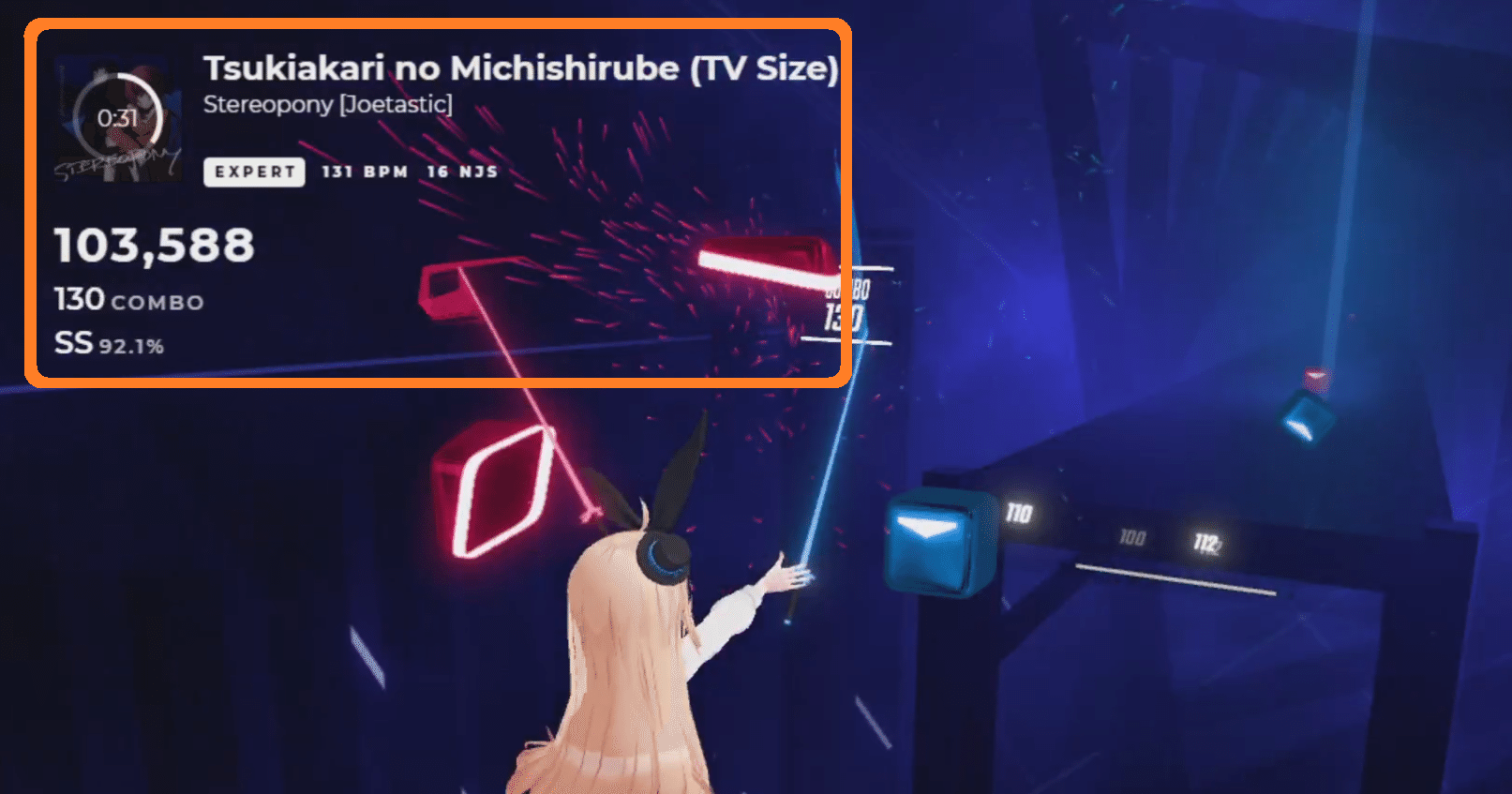 Steam版beatsaberに曲名やスコア情報を表示するオーバーレイを導入 ぴちゅった Note