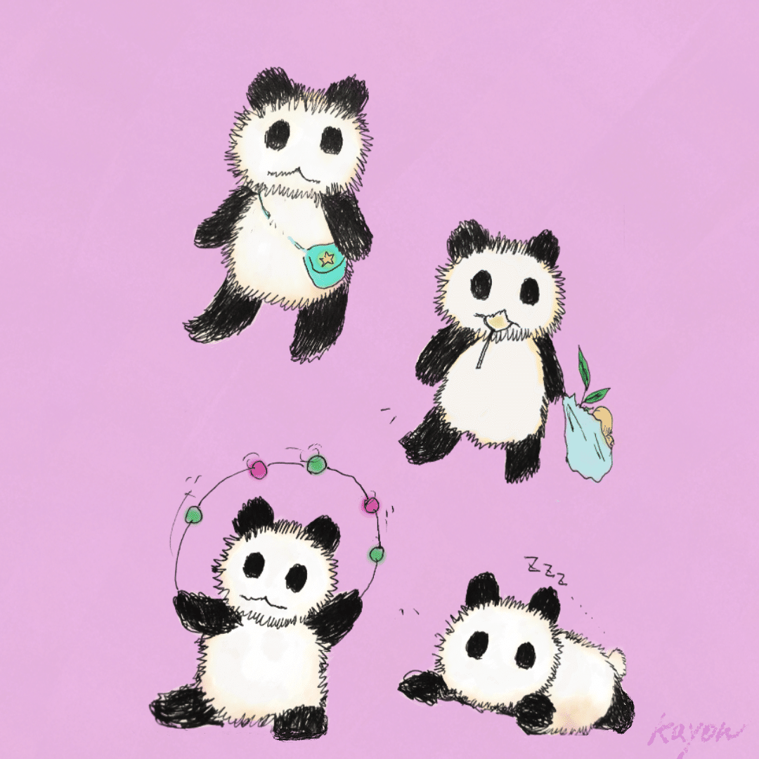 動物の絵１パンダ はじめまして かよん Note