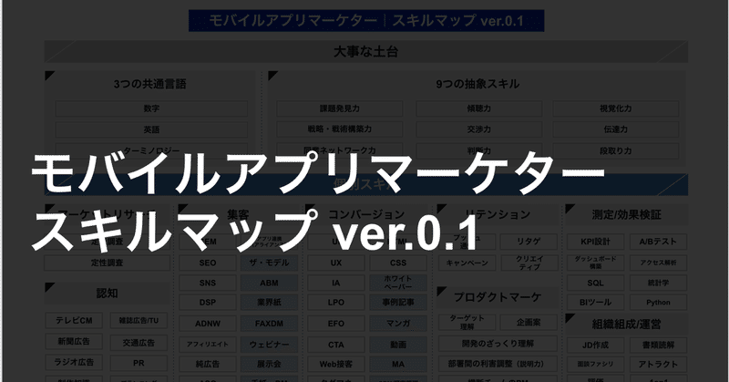モバイルアプリマーケター版｜スキルマップ ver. 0.1 - 2020年12月