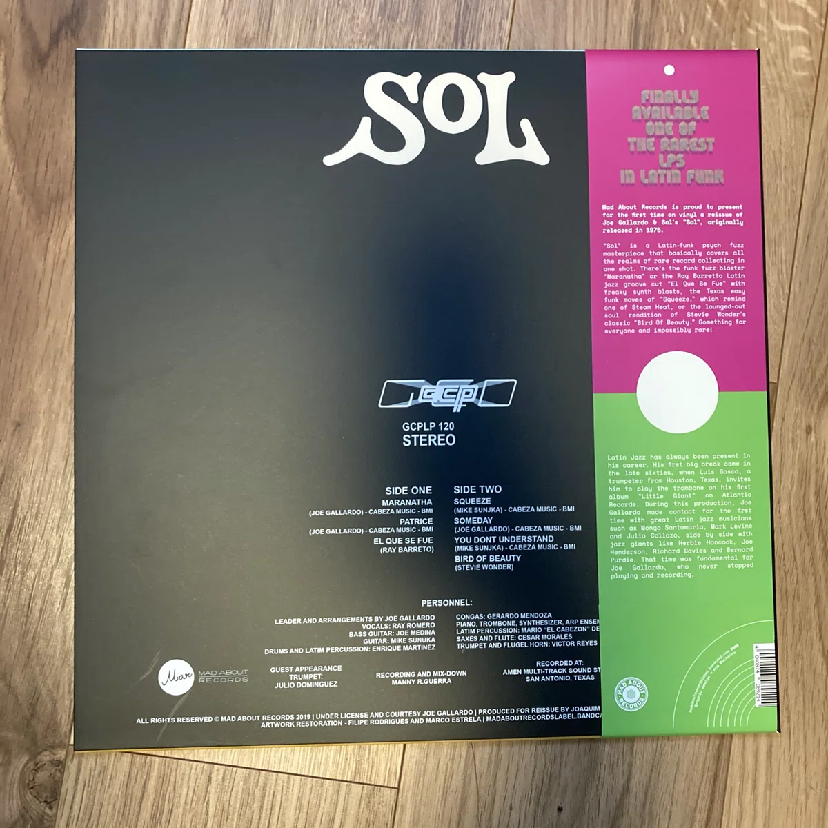 9枚目】JOE GALLARDO & SOL - SOL_LP｜音好黒盤男