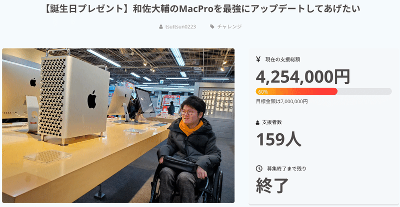 Banners_and_Alerts_と_【誕生日プレゼント】和佐大輔のMacProを最強にアップデートしてあげたい_-_CAMPFIRE__キャンプファイヤー_