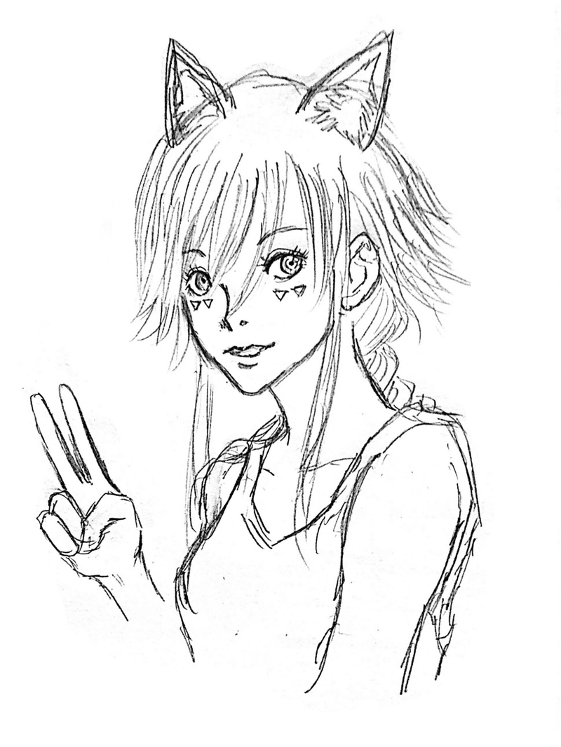 狸ちゃんの下書きです 黄色ネジ Note