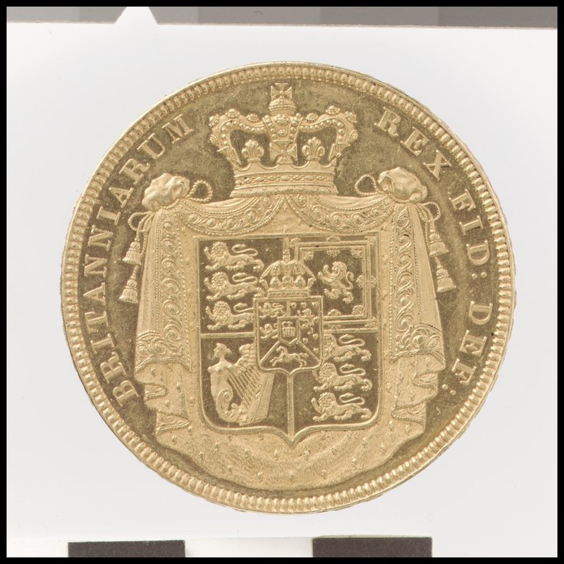 ジョージ4世 ５ポンド金貨‐メトロポリタン 裏