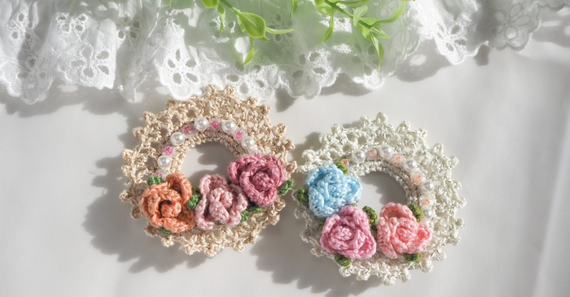 冬にぴったりのかぎ針お花ブローチ Zagara 刺繍かぎ針アクセサリーショップ Note