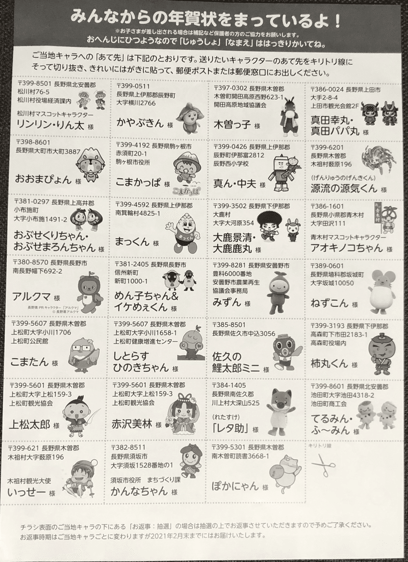 長野県のご当地キャラクターに年賀状を送ろう あげまつこまたんも参加します 木曽のイラストレーター 描く命家 Toh Note 長野県のご当地キャラクターに年賀状を送ろう あげまつこまたんも参加します 木曽のイラストレーター 描く命家 Toh Note