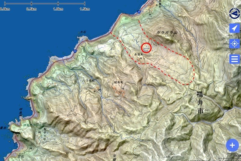 ガラガラ山キャンプ場位置図