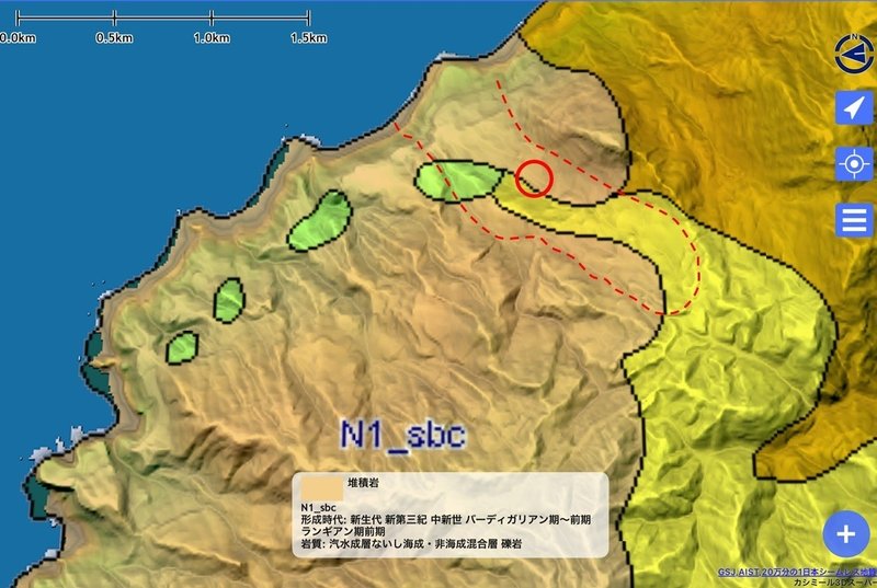 ガラガラ山キャンプ場位置図_地質図