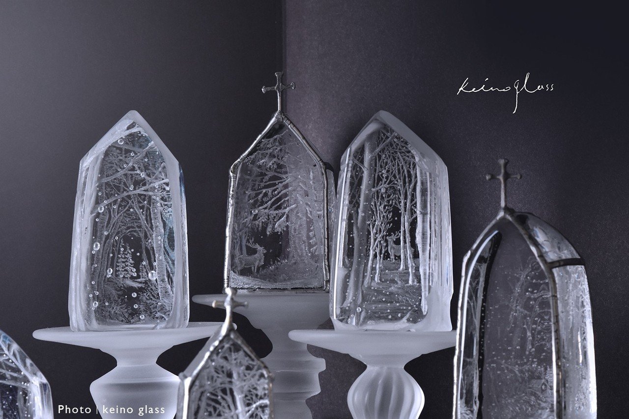 keino glass｜winter forest《1》｜｜SCRIPTORIUM｜菫色の写字室