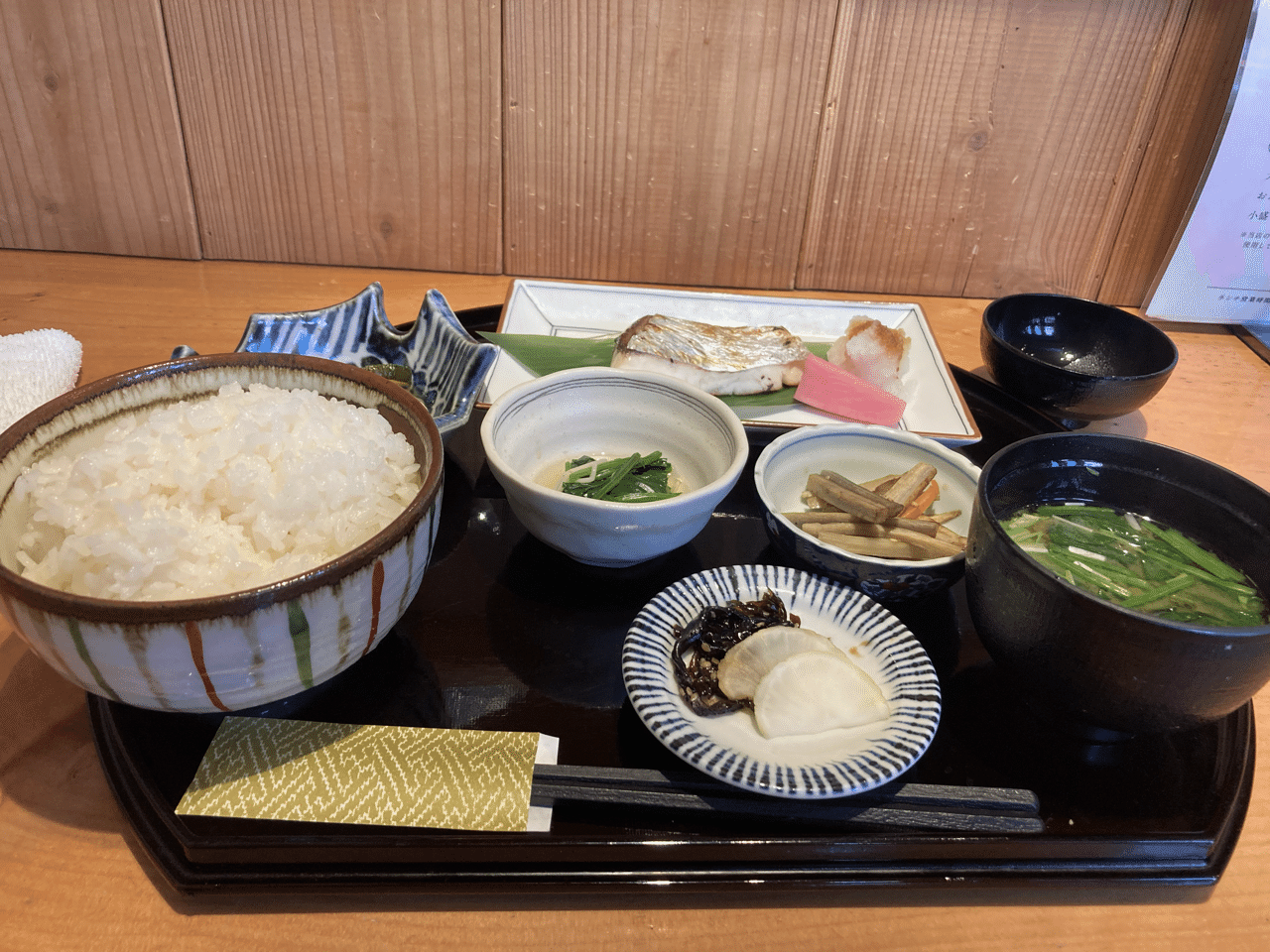 本日の焼き魚定食 コロダイ塩焼き ご飯大盛り Opportunity Cost Note
