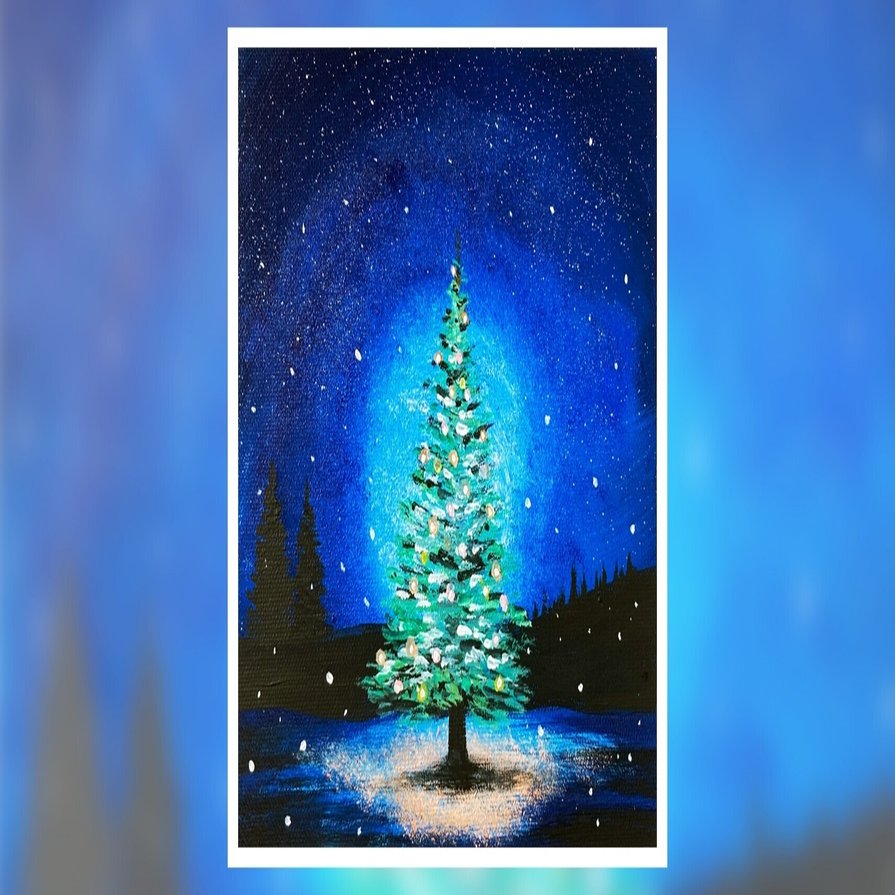 アクリル絵の具で クリスマスツリー を描く方法 初心者が簡単に絵を描く方法 Junya Art Note
