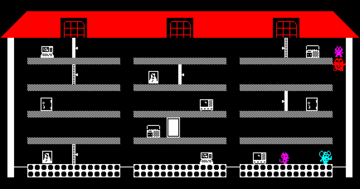 新作ウエア パソコンゲームの思い出・MZ-700版『マッピー』｜つかさん その他