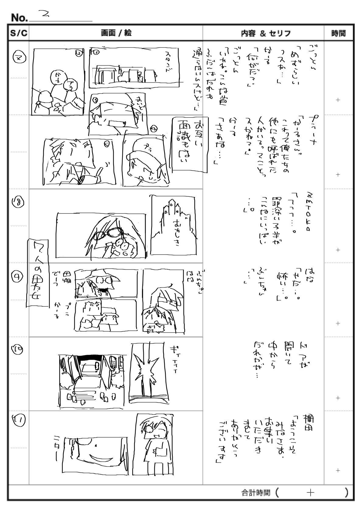 今まで漫画に出なかった人を集めた動画用絵コンテ しろ Note