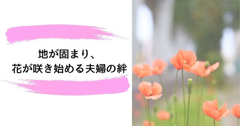 地が固まり、花が咲き始める夫婦の絆