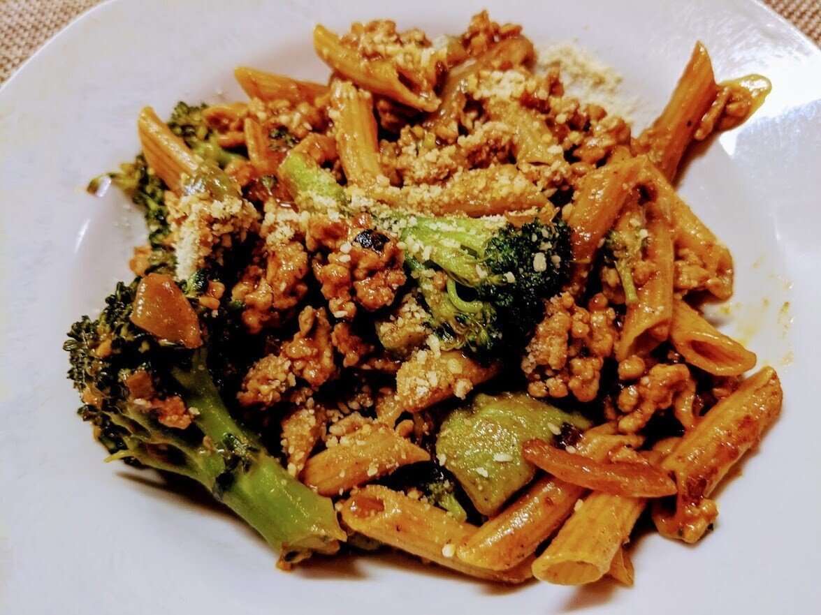 ガッツリ系が食べたくなったので ペンネのデミソースパスタ グラタンを作ってみた レシピ 青空ぷらす Note