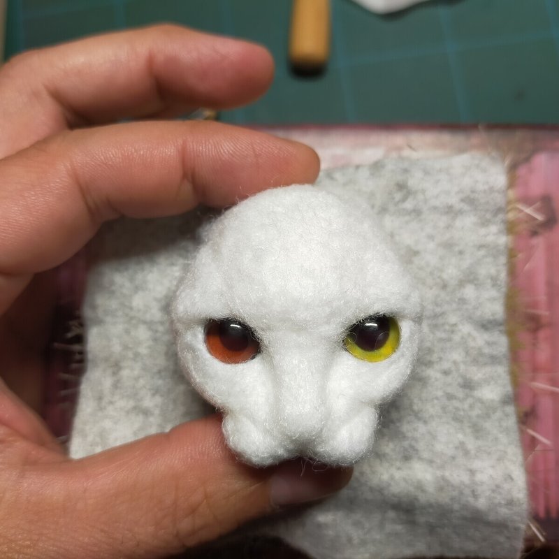 羊毛フェルトで上手に 猫顔 を作るコツ フェルトスタジオ Icchi S Room きたがわたけし Note
