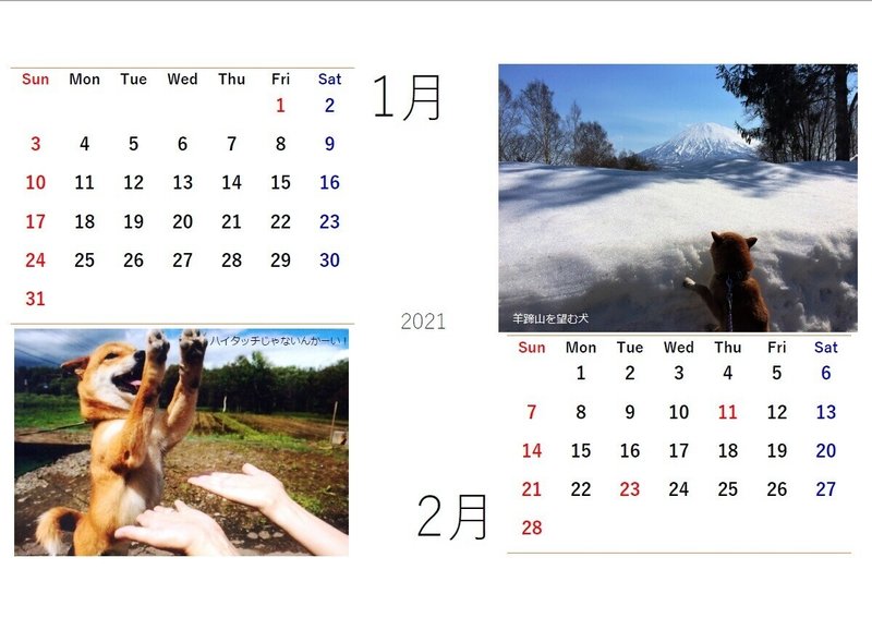 山根犬カレンダー③