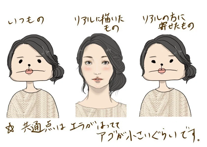 似顔絵比較 ホソミさん Note