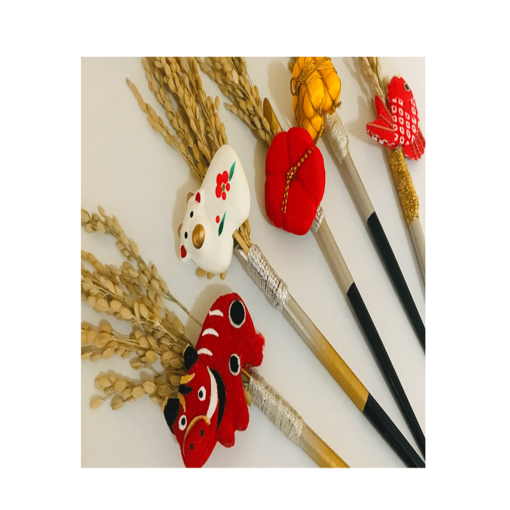 稲穂のかんざし・芸妓さん舞妓さんの新年ご挨拶・京都花街から大阪