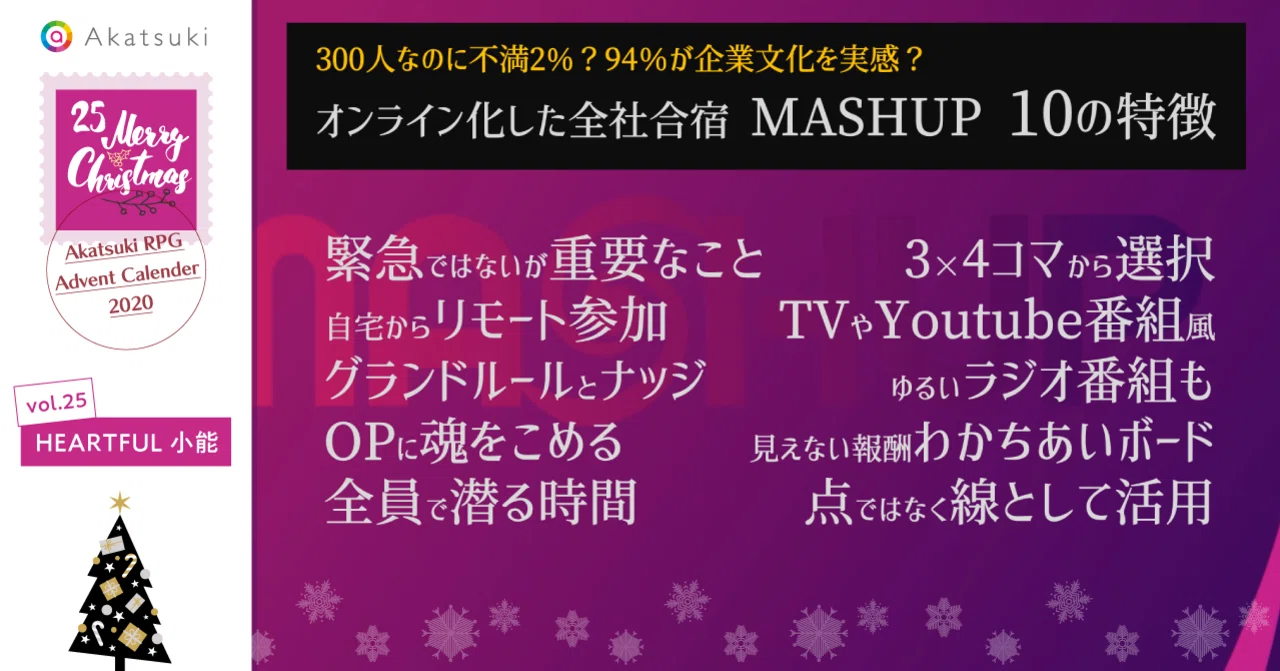 300人超えで94 が企業文化を実感 オンライン化した全社合宿 Mashup Online を10の切り口から紹介するよ ハートドリブンに生きる はたらくを発信するアカツキnote Note