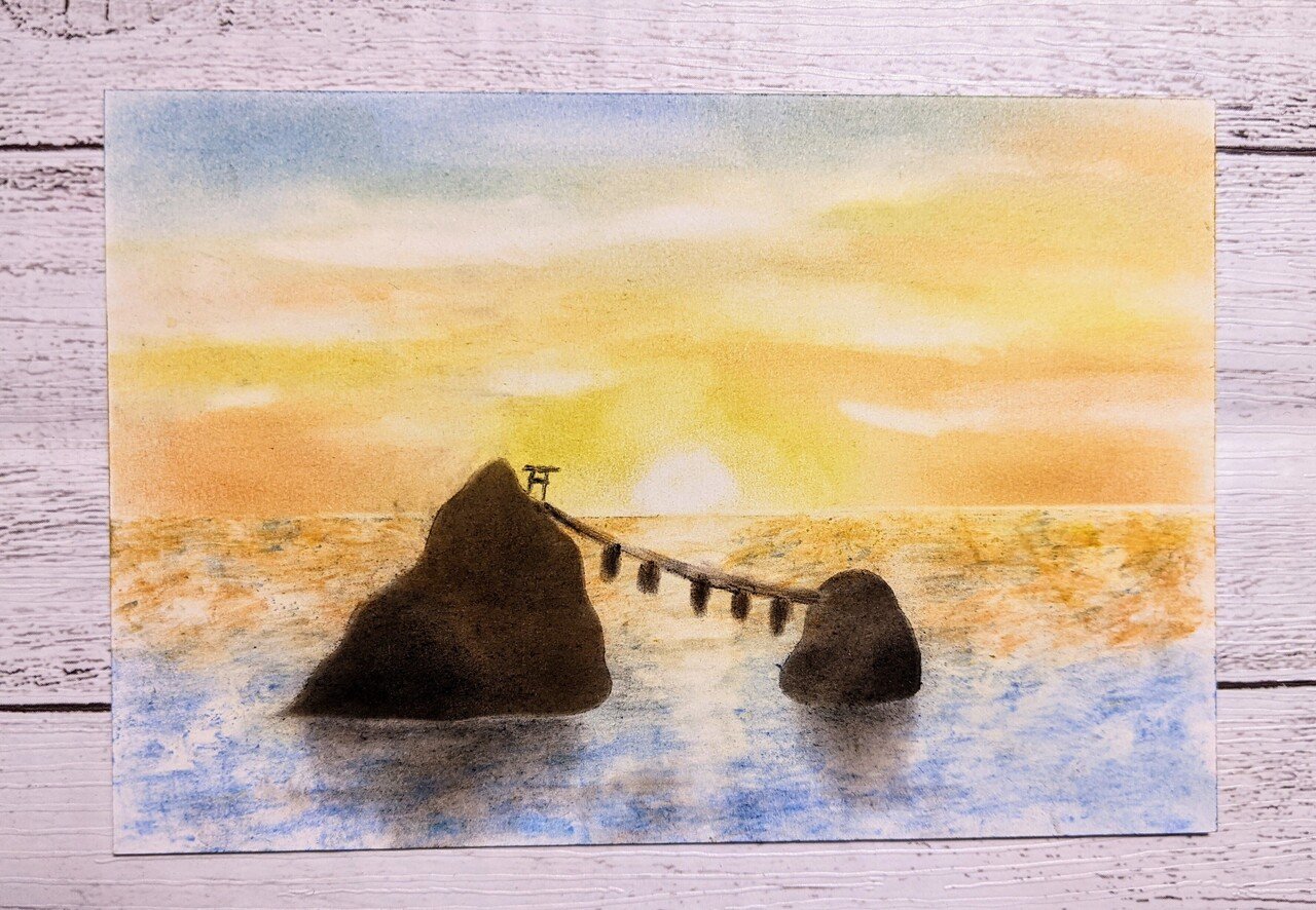 動画】夫婦岩の初日の出｜成澤まり⭐初心者向けパステルアートの先生