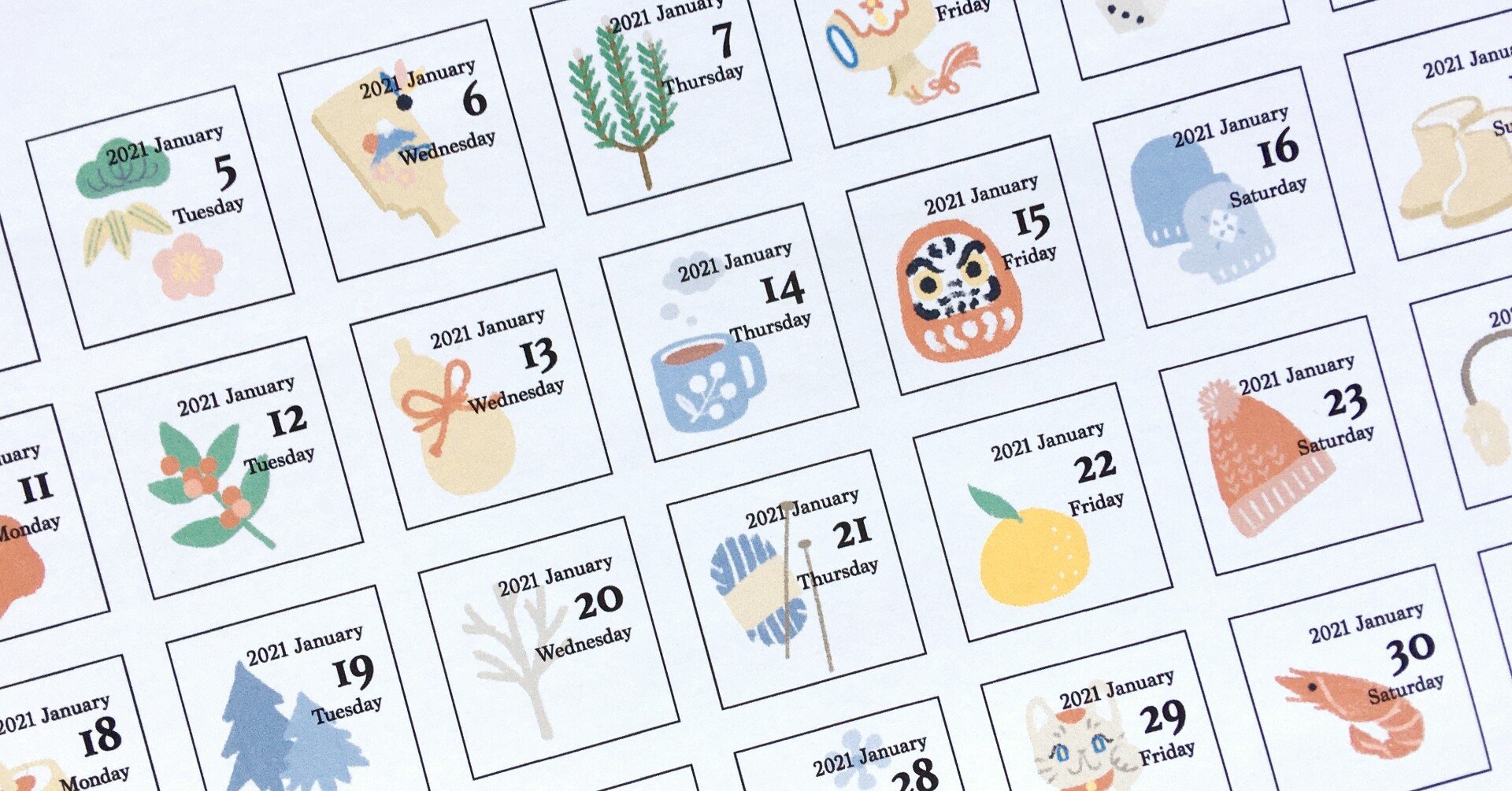 日付シート 21年1月 みらりーの さかたみき Note 日付シート 21年1月 みらりーの さかたみき Note
