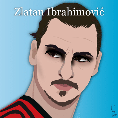 スウェーデン出身のサッカー選手 ズラタン イブラヒモビッチ のイラスト 輝っち Note