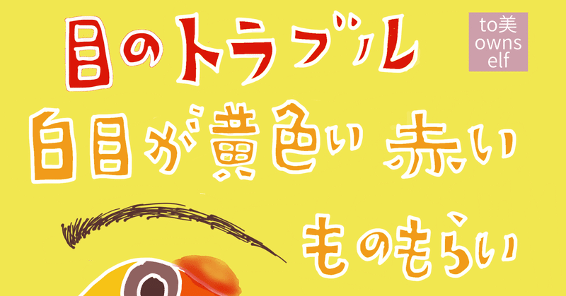 40歳過ぎたら自分の顔に責任をもて 白目が黄色い 白目が赤い ものもらい To美ownself Ema Note