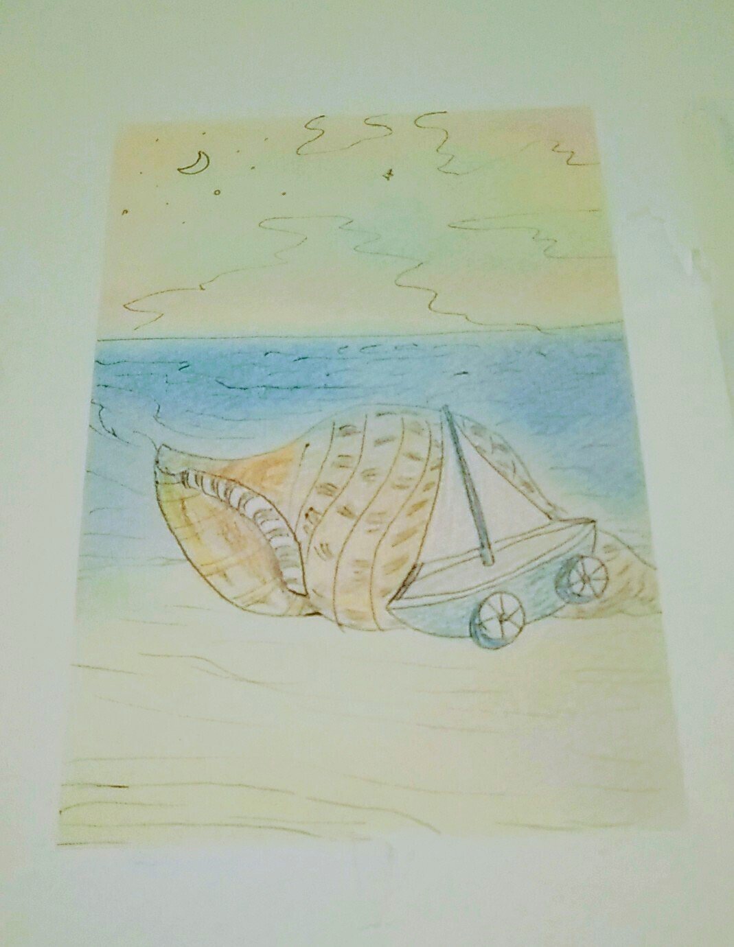 パステル画を描いてみました パート１２ 海が聴こえる Love Is My Life Note