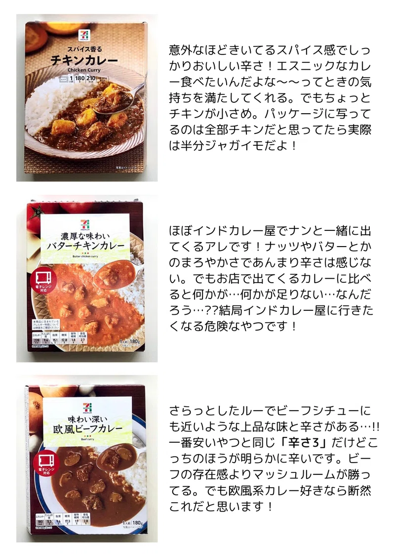 年 コンビニ3社レトルトカレー食べ比べレポ きゃべこ Note