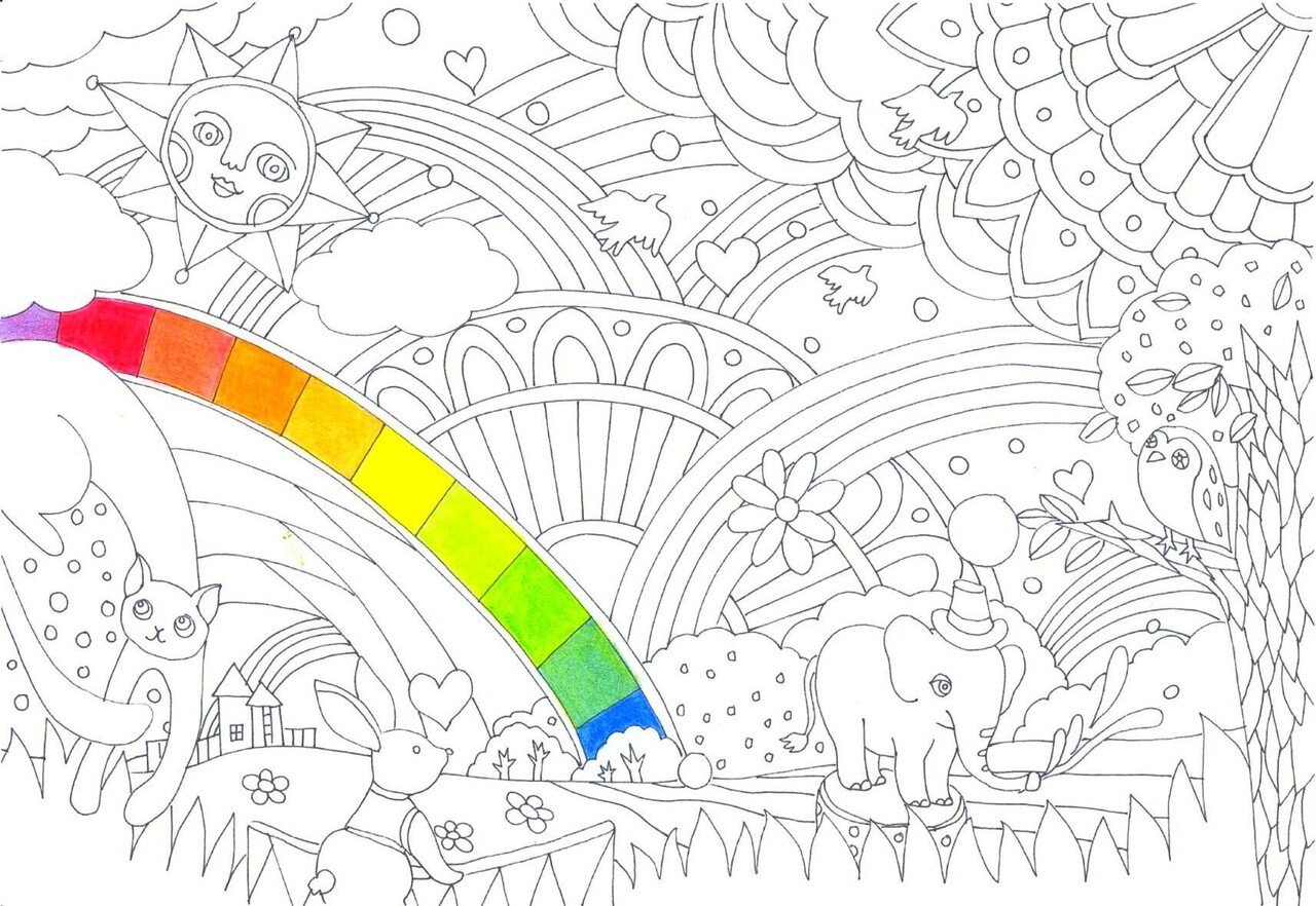 塗り絵で虹色のグラデーションをつくるテクニックを解説 ぬりえラボのｎｏｔｅ Note
