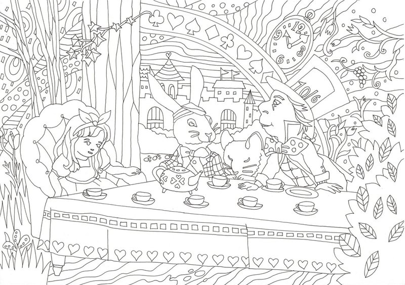 初版本の原画をアレンジした不思議の国のアリスの塗り絵 ぬりえラボのｎｏｔｅ Note