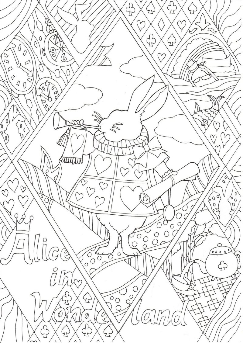 初版本の原画をアレンジした不思議の国のアリスの塗り絵 ぬりえラボのｎｏｔｅ Note