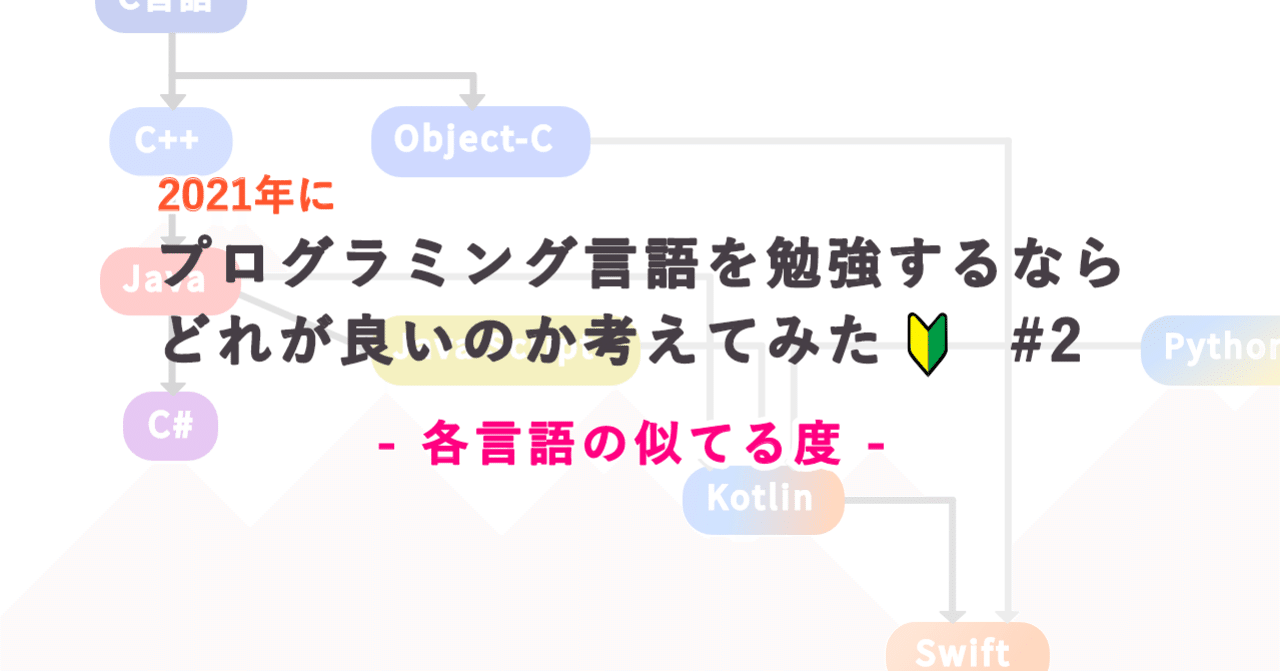 21年にプログラム言語を勉強するとしたら 何がいいのか考えてみた 第2話 各言語の似てる度 Mizutory Note