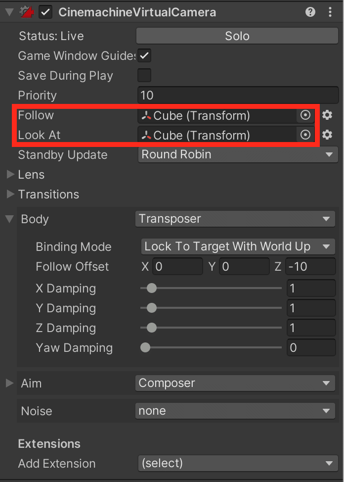 いい感じの追従カメラが1分で出来るcinemachine タクロ Note
