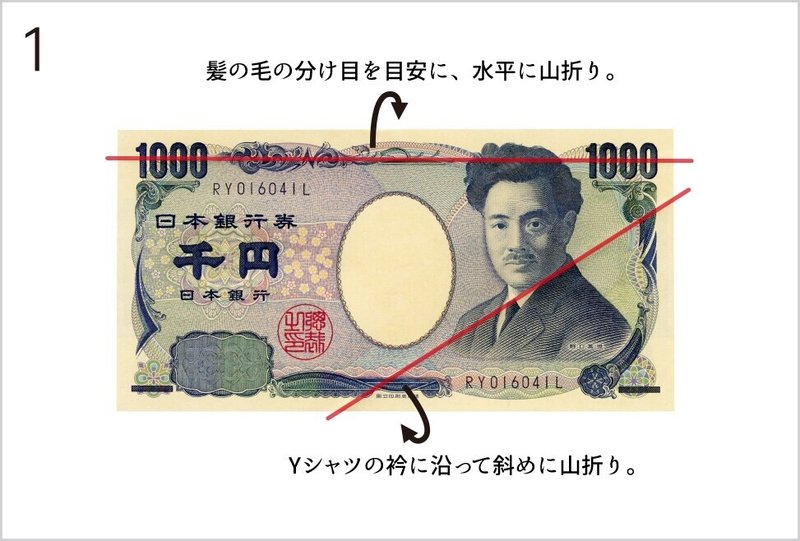 お金で折り紙 赤ちゃん野口の折り方 ハセガー洋介 Note