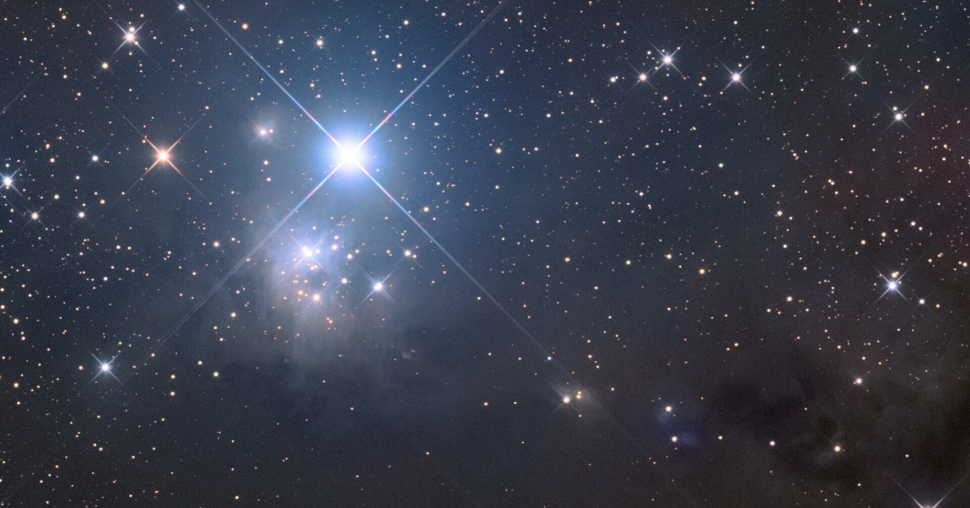 ペルセウス座ο星に照らされる反射星雲IC1985と周囲の分子雲｜近江商人